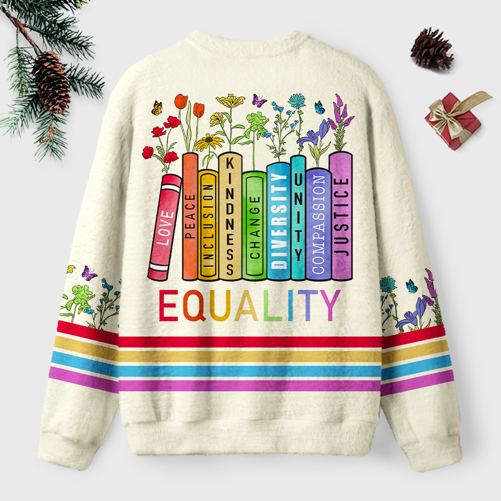 Pagewings Book Flower Unisex Ugly Light Knit Sweatshirt