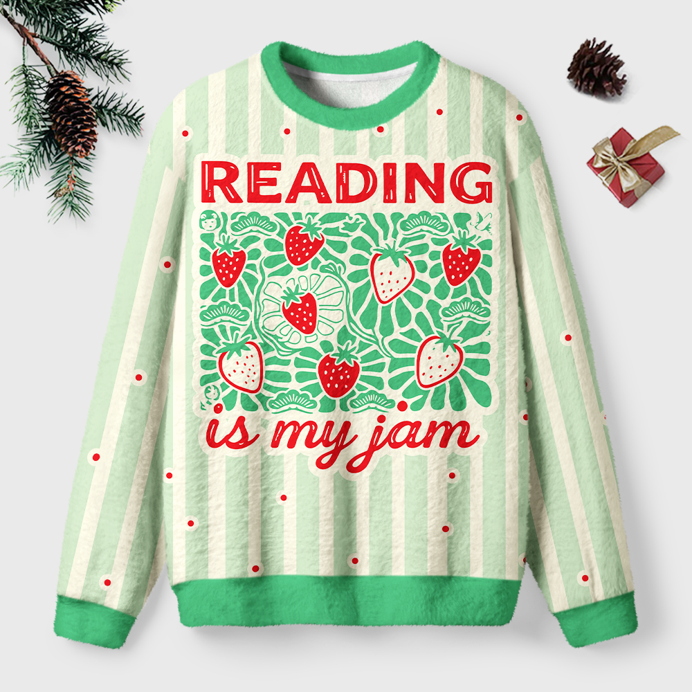 Pagewings Reading is My Jam Unisex Ugly Light Knit Sweatshirt