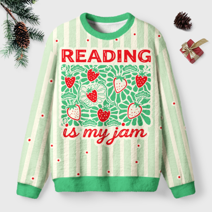 Pagewings Reading is My Jam Unisex Ugly Light Knit Sweatshirt