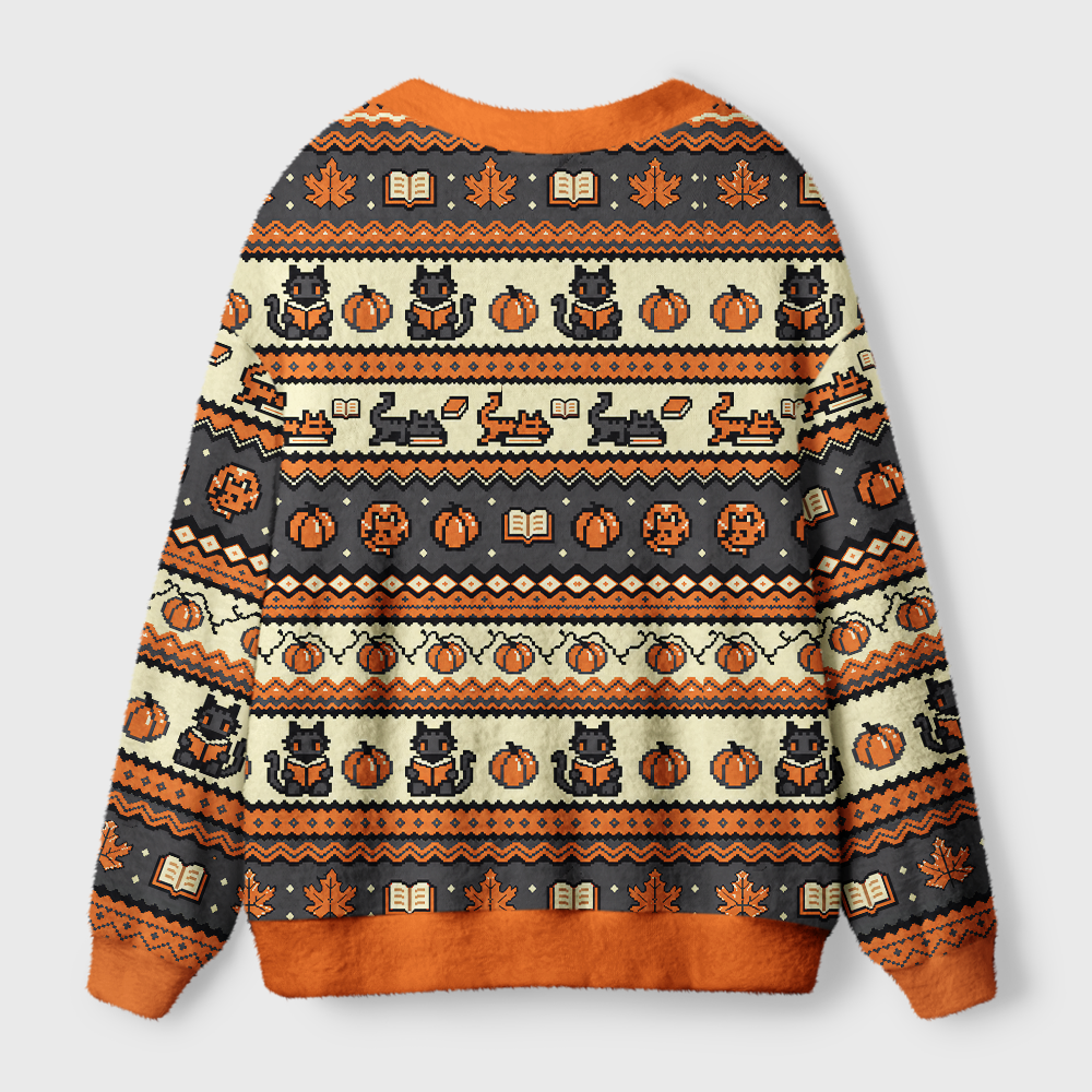 Pagewings Halloween Bookish Light Knit Unisex Cardigan Sweaters