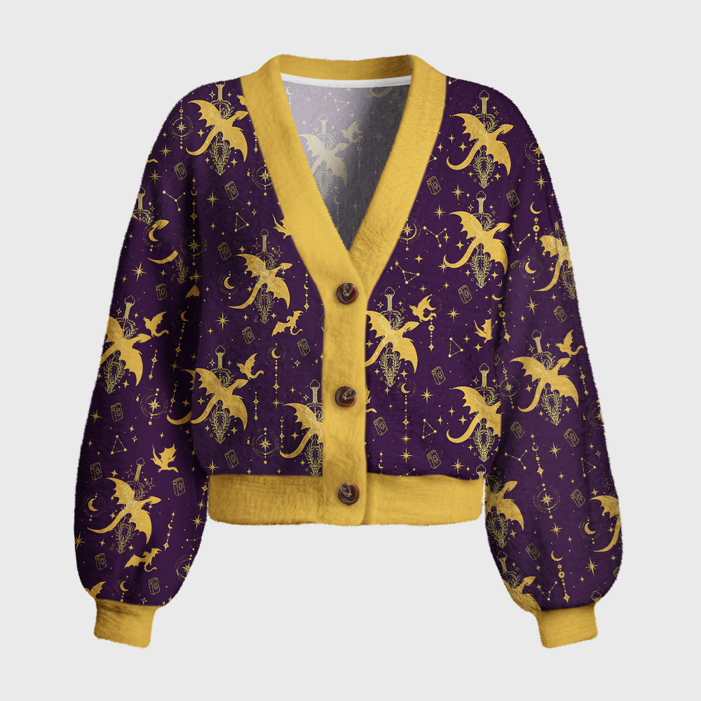 Pagewings Book Dragon Women's Cardigan Sweater