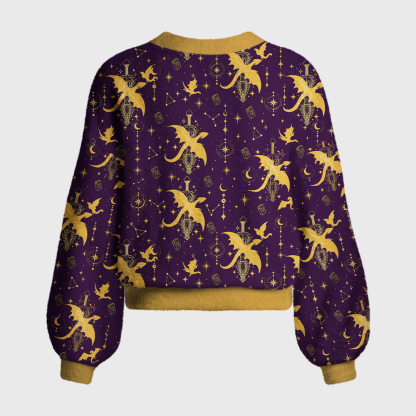 Pagewings Book Dragon Women's Cardigan Sweater