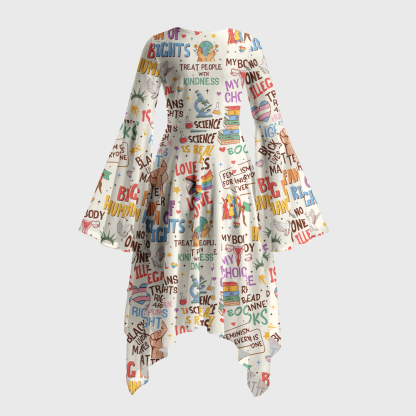 Pagewings Big Fan Of Human Rights Bell Sleeve Dress