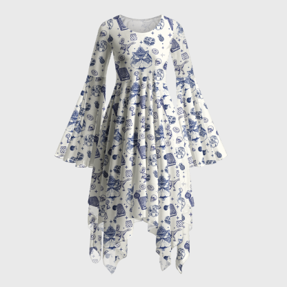 Pagewings Sci-Fi Book Lover Bell Sleeve Dress