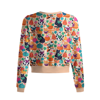 Pagewings Cat Book Lover Crew Neck Cardigan Sweaters