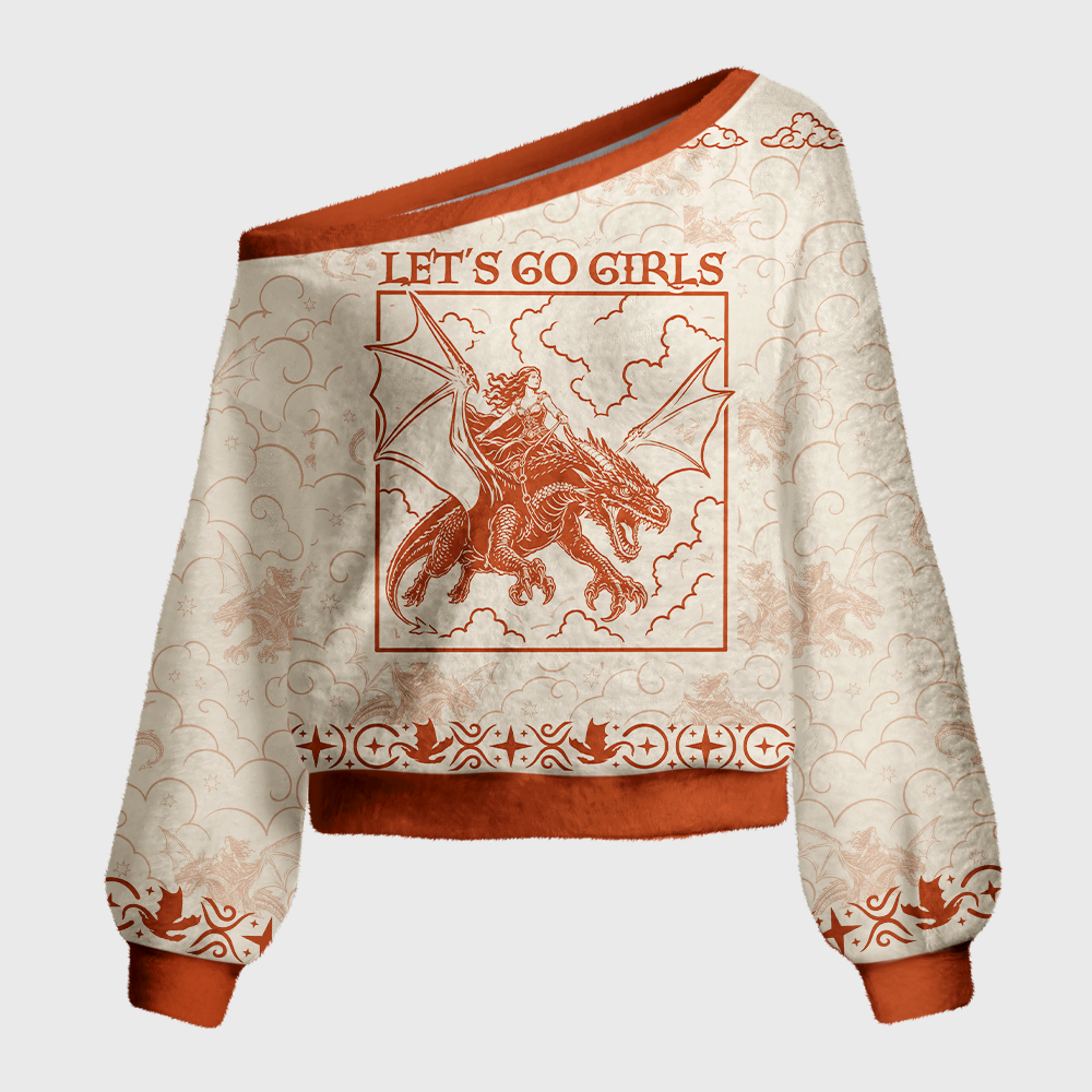 Pagewings Let's Go Girls Off Shoulder Ugly Knit Sweater
