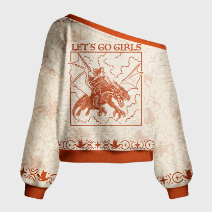 Pagewings Let's Go Girls Off Shoulder Ugly Knit Sweater
