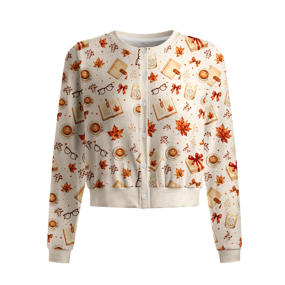 Pagewings Bookish Vibe Crew Neck Cardigan Sweaters