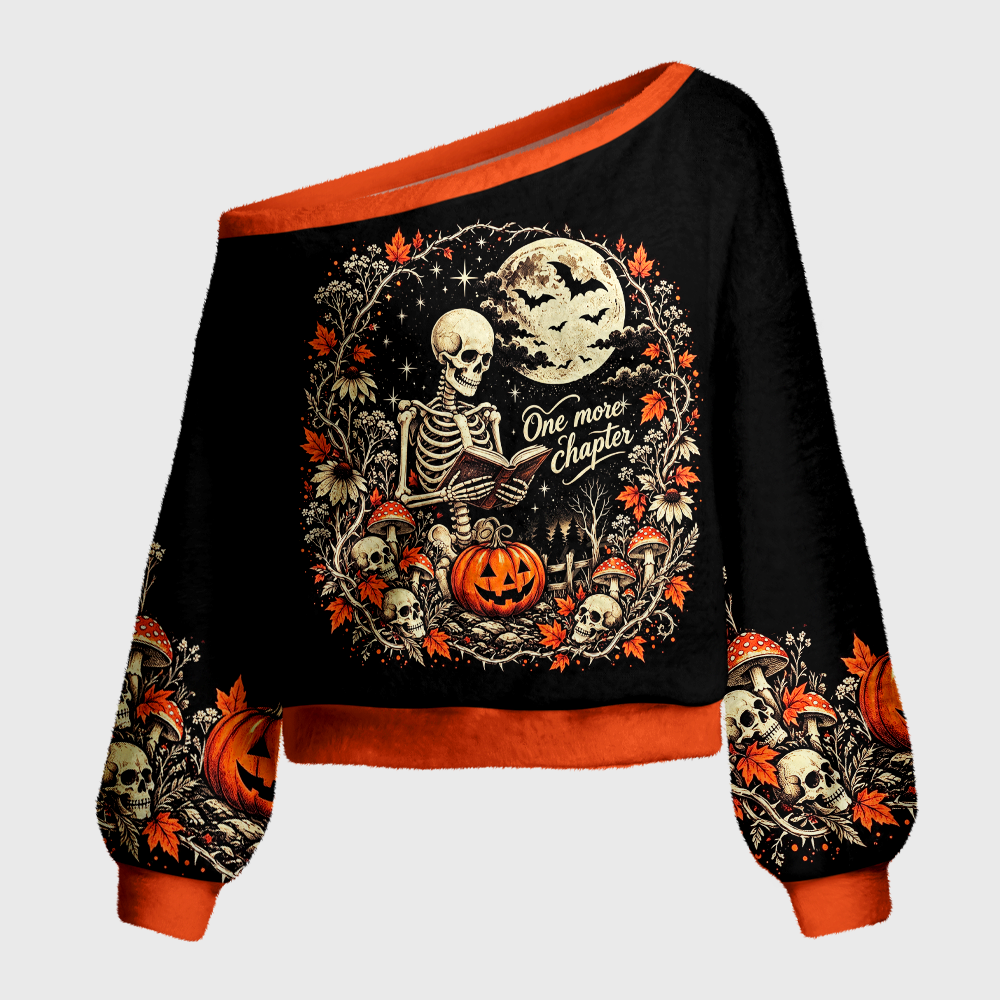 Pagewings One More Chapter Off Shoulder Ugly Knit Sweater