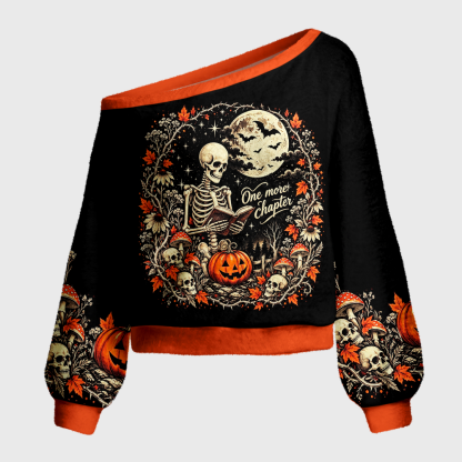 Pagewings One More Chapter Off Shoulder Ugly Knit Sweater