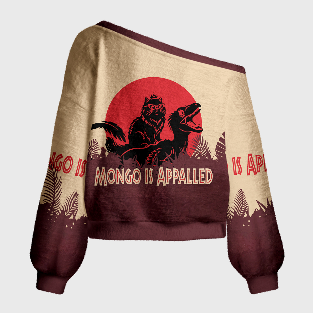 Pagewings Mongo Is Appalled Off Shoulder Ugly Knit Sweater