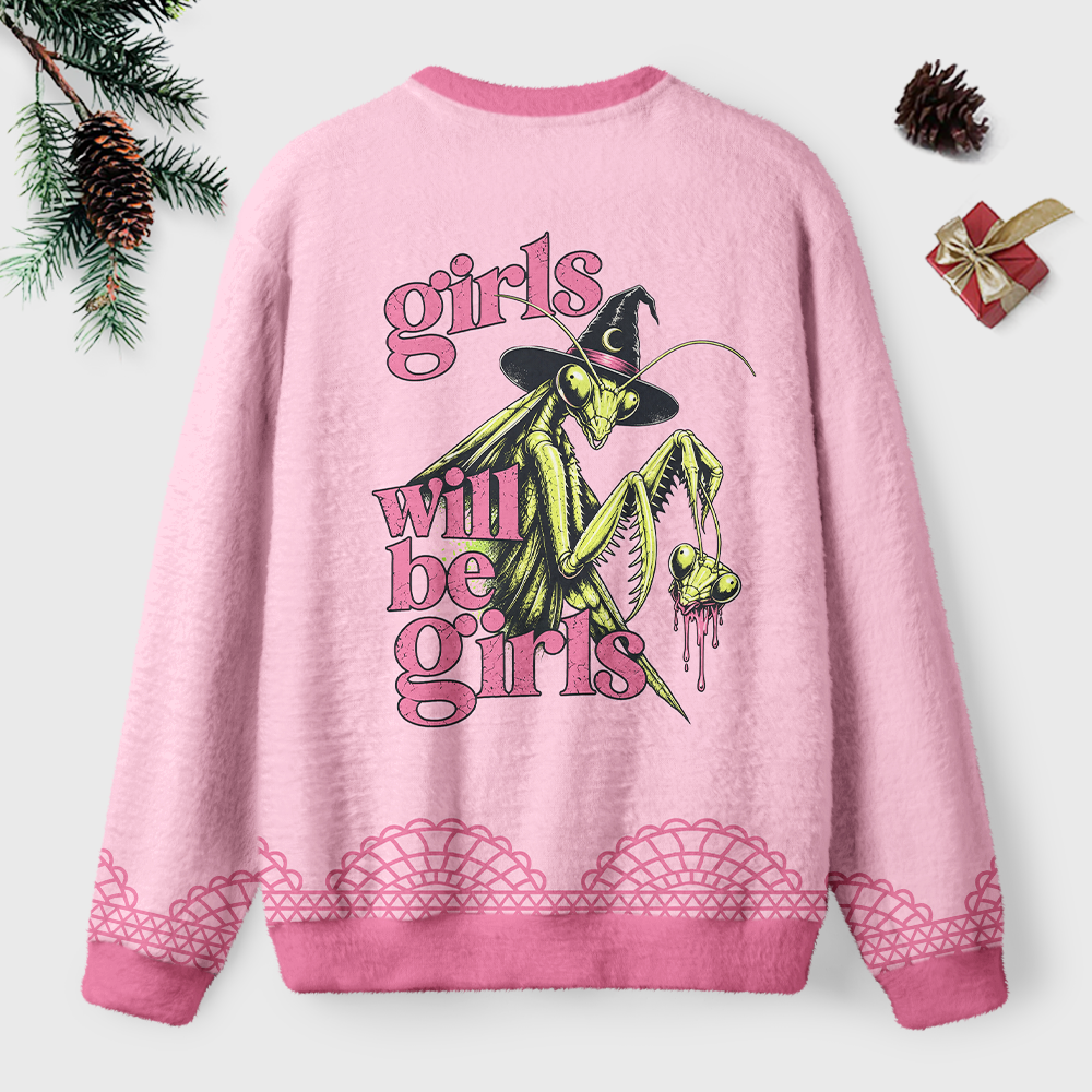Pagewings Girls Will Be Girls Unisex Ugly Light Knit Sweatshirt