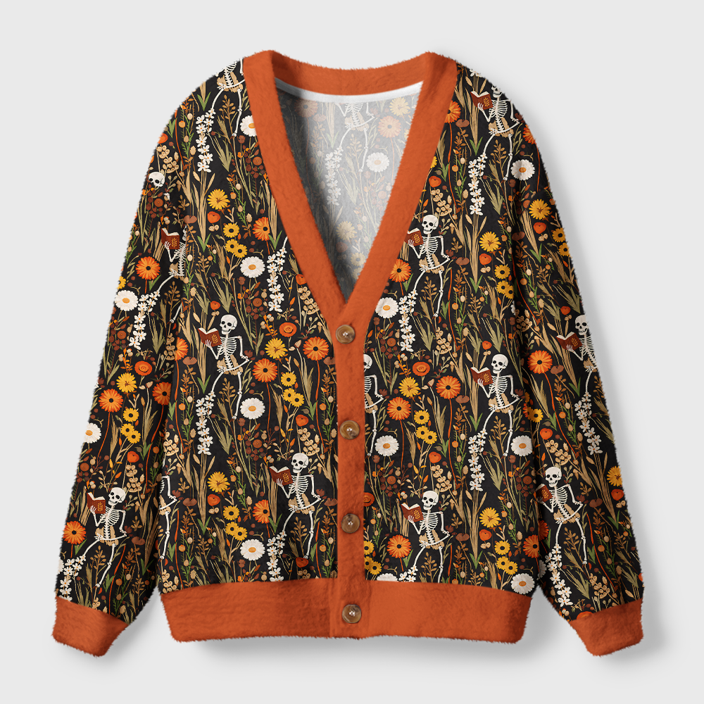 Pagewings Reading Crow Light Knit Unisex Cardigan Sweaters
