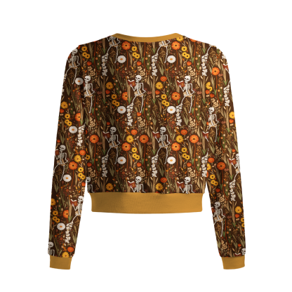 Pagewings Reading Skeleton Crew Neck Cardigan Sweaters