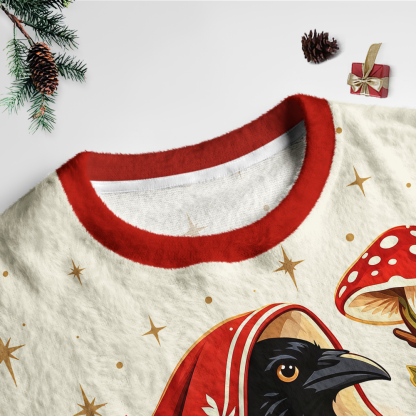 Pagewings Mysterious Reading Crow Unisex Ugly Light Knit Sweatshirt