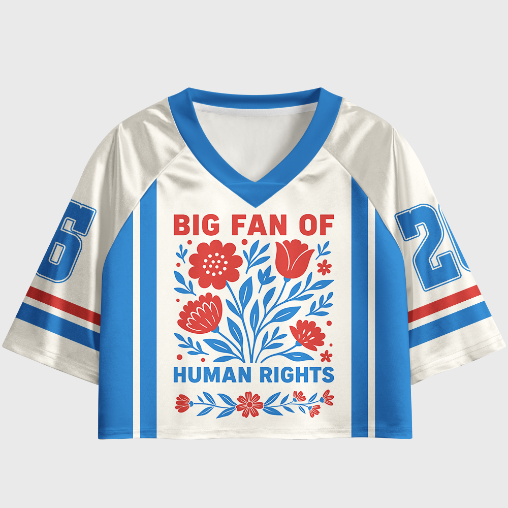 Pagewings Big Fan Of Human Rights Women's Cropped Jersey