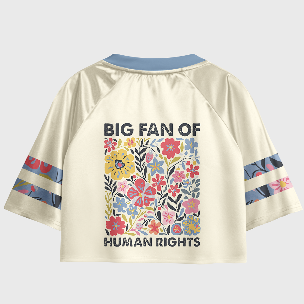 Pagewings Big Fan Of Human Rights Women's Cropped Jersey