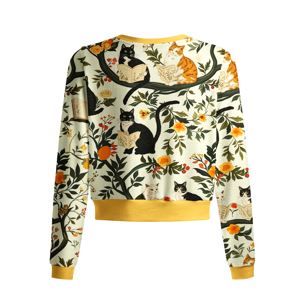 Pagewings Bookish Vibe Crew Neck Cardigan Sweaters