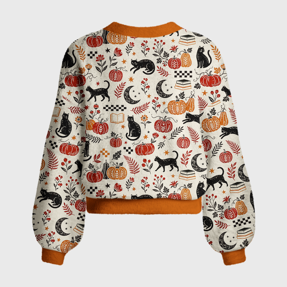 Pagewings Cat Book Lover Women's Cardigan Sweater