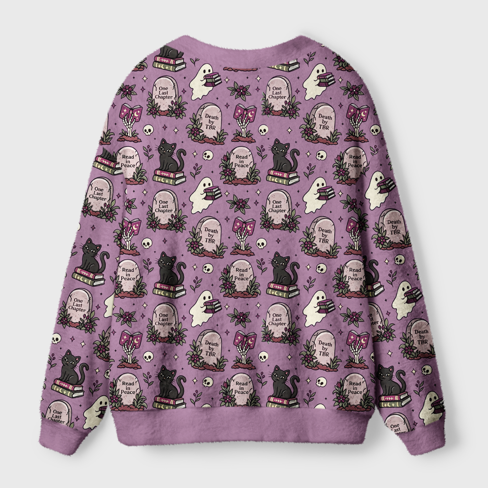 Pagewings Ghosts Love Reading Light Knit Unisex Cardigan Sweaters
