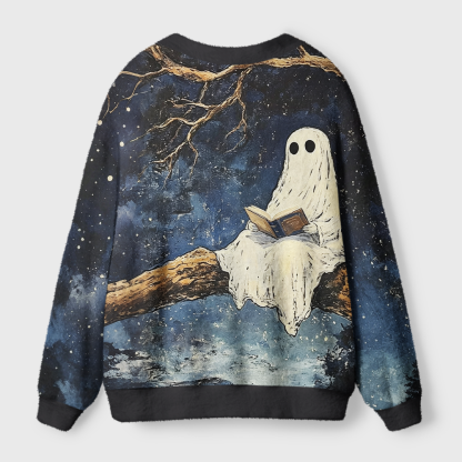 Pagewings Ghosts Love Reading Light Knit Unisex Cardigan Sweaters