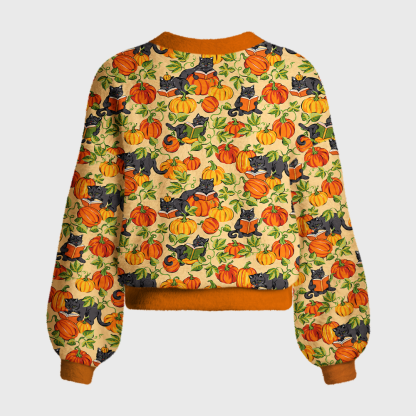 Pagewings Cat Book Lover Women's Cardigan Sweater