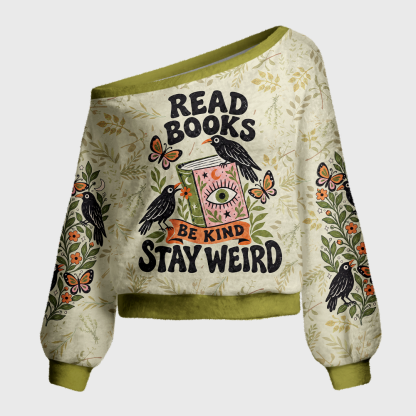 Pagewings Book Lover Off Shoulder Ugly Knit Sweater