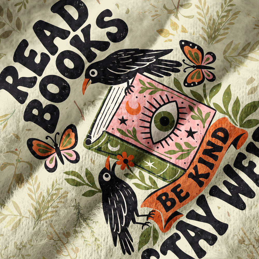 Pagewings Book Lover Off Shoulder Ugly Knit Sweater