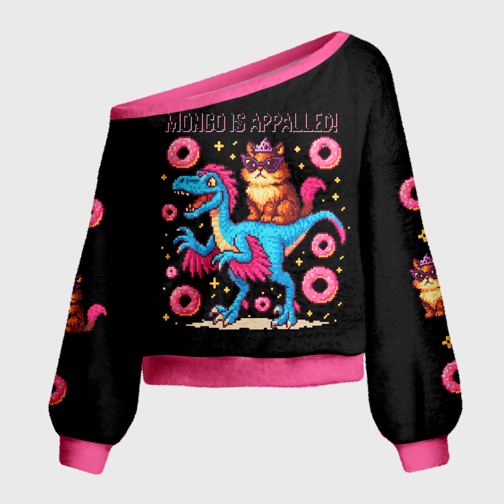 Pagewings Mongo Is Appalled Off Shoulder Ugly Knit Sweater
