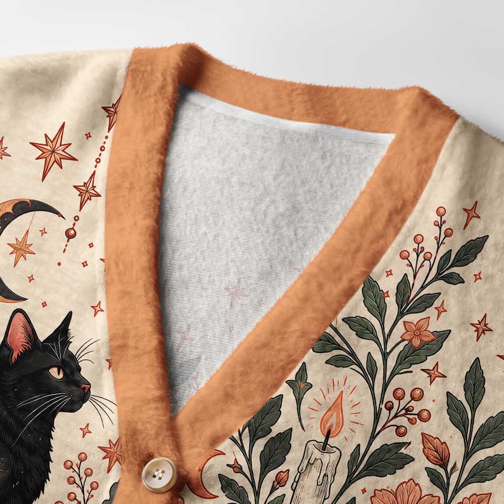 Pagewings Cat Book Lover Light Knit Unisex Cardigan Sweaters