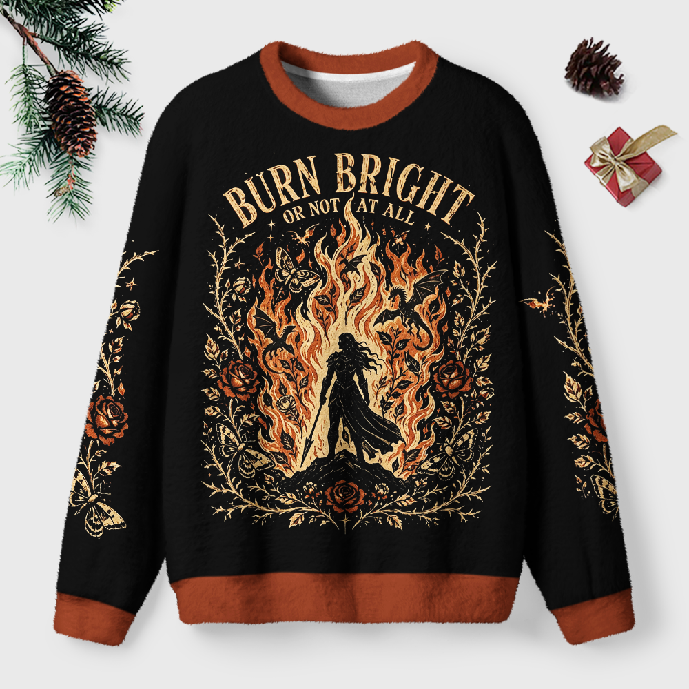 Pagewings Burn bright  Unisex Ugly Light Knit Sweatshirt