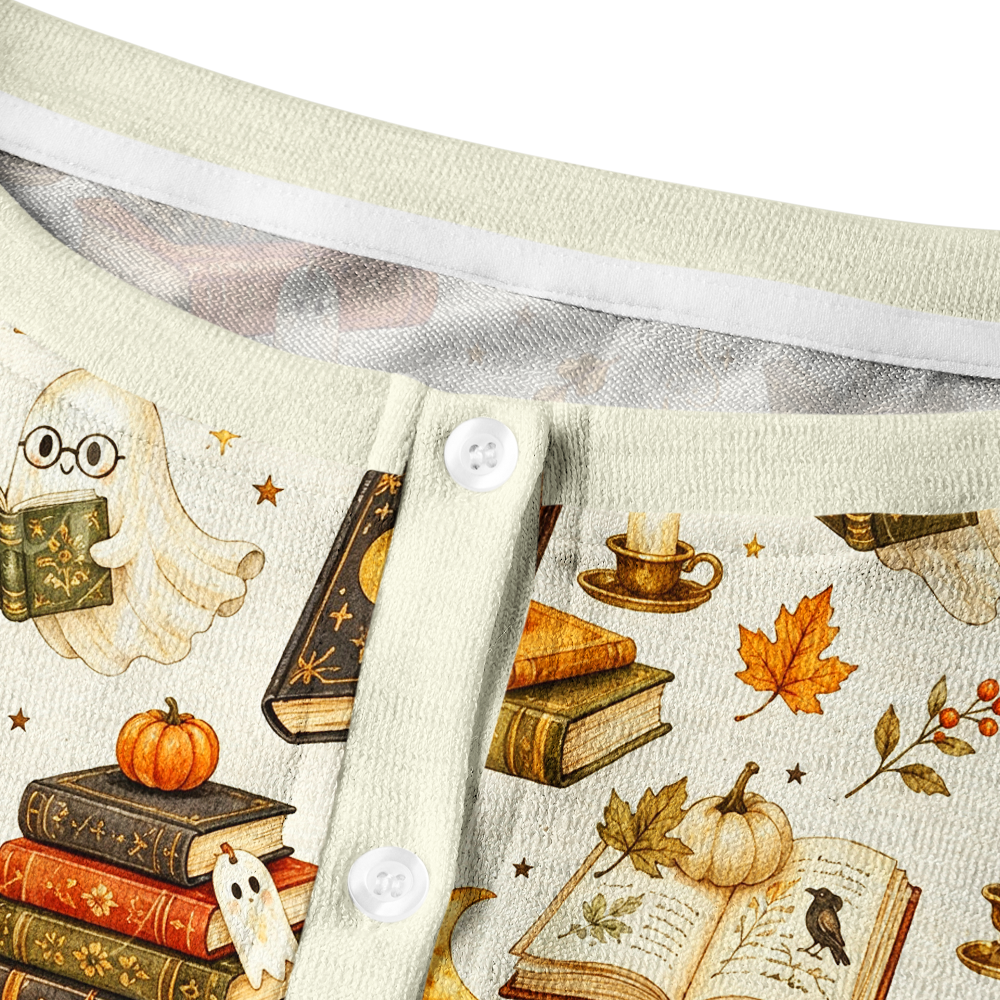 Pagewings Halloween Bookish Crew Neck Cardigan Sweaters