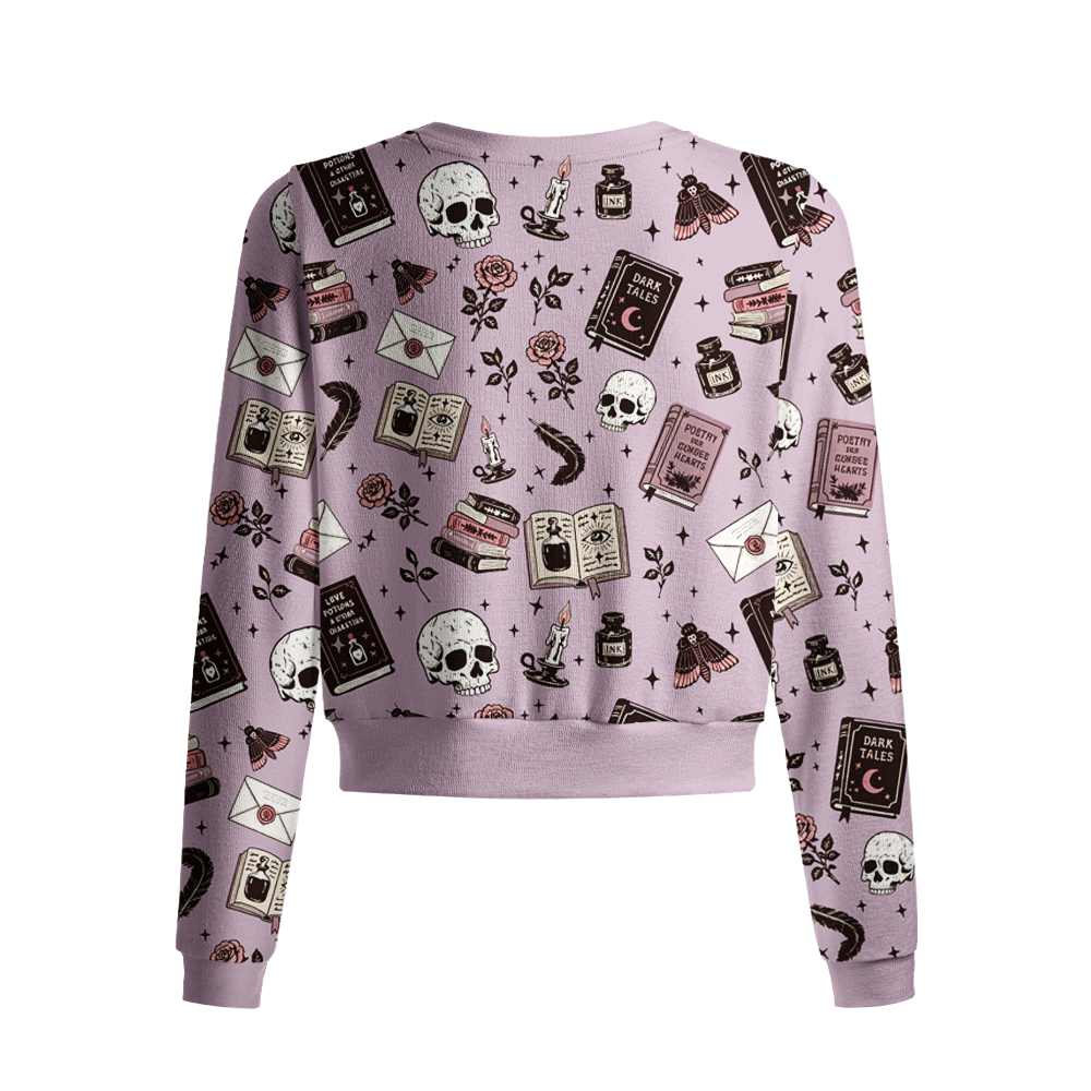 Pagewings Dark Romance Crew Neck Cardigan Sweaters