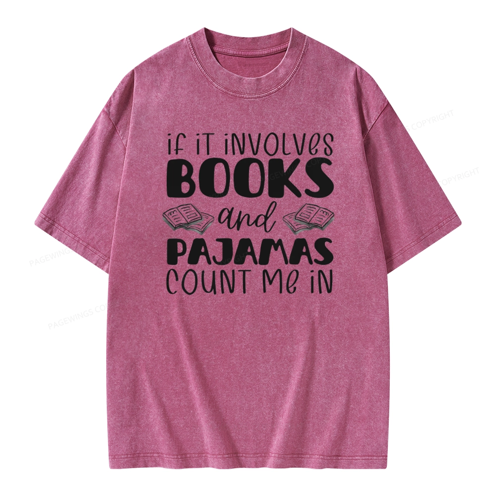 Pagewings Books And Pajamas Unisex Washed T-shirt