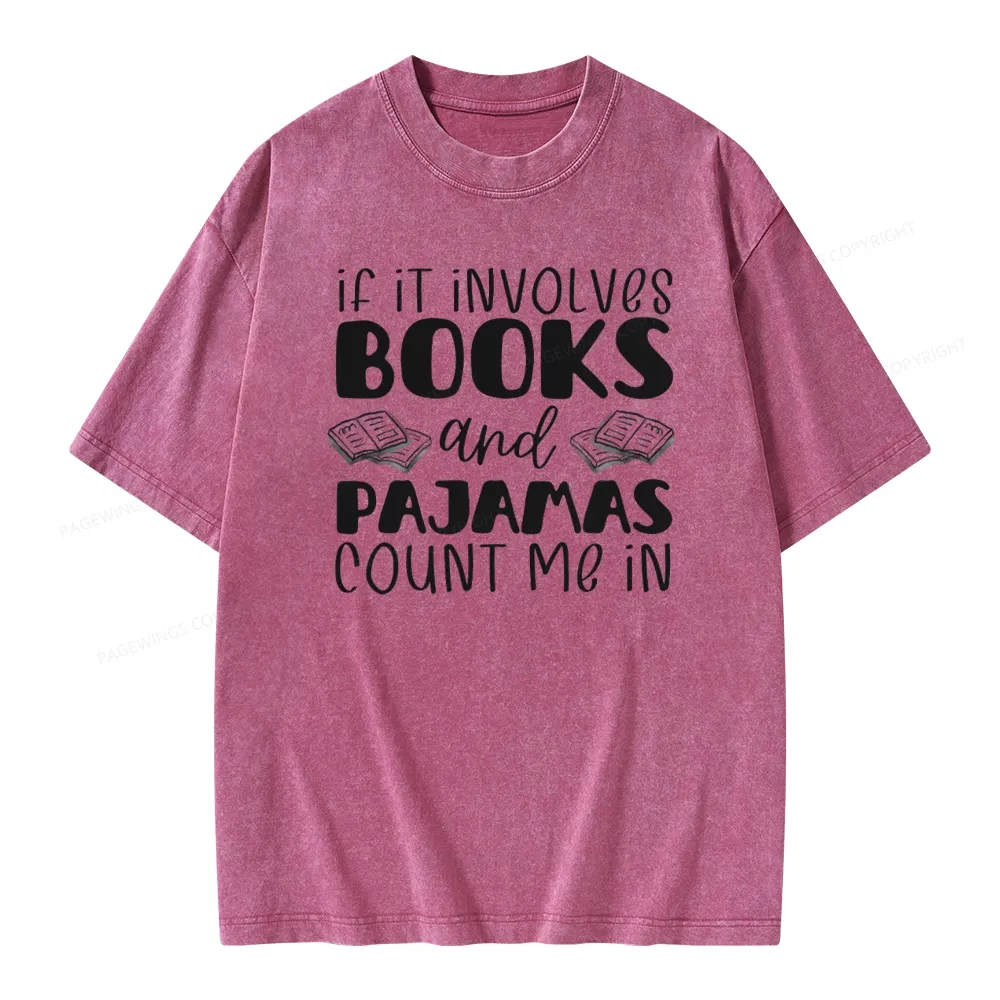 Pagewings Books And Pajamas Unisex Washed T-shirt