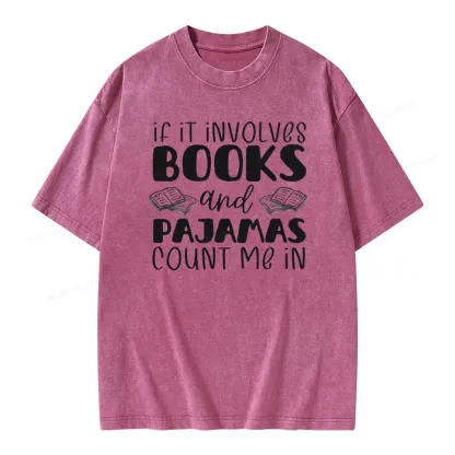Pagewings Books And Pajamas Unisex Washed T-shirt