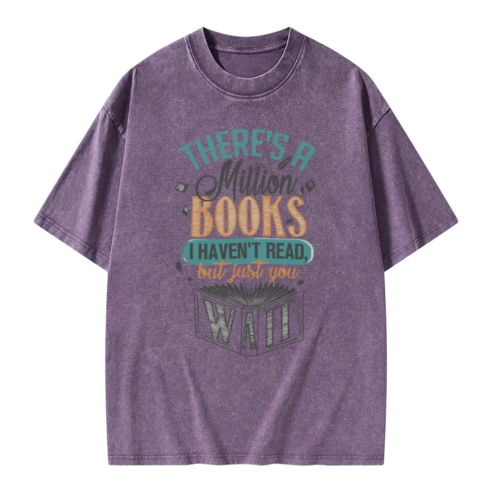 Pagewings There's A Million Books I Haven't Read Unisex Washed T-shirt