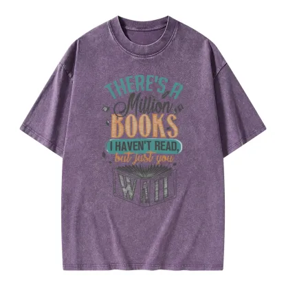 Pagewings There's A Million Books I Haven't Read Unisex Washed T-shirt