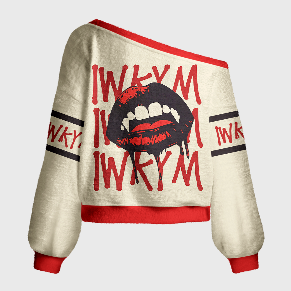 Pagewings Sci Fi Book Lover Off Shoulder Ugly Knit Sweater
