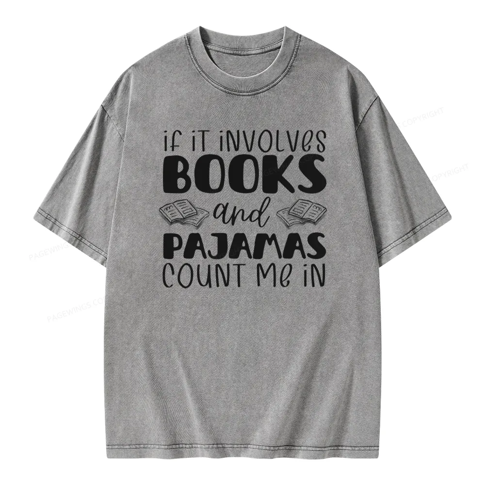 Pagewings Books And Pajamas Unisex Washed T-shirt