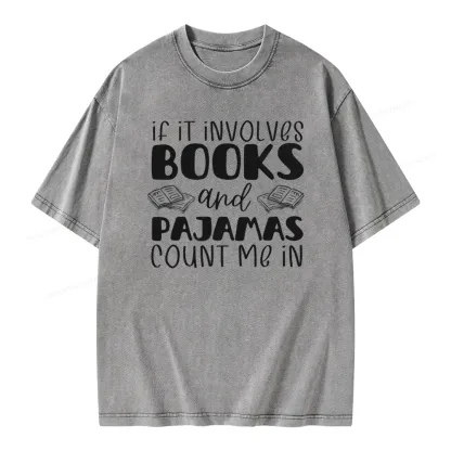 Pagewings Books And Pajamas Unisex Washed T-shirt