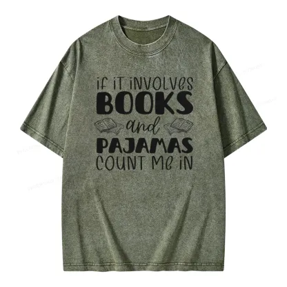 Pagewings Books And Pajamas Unisex Washed T-shirt