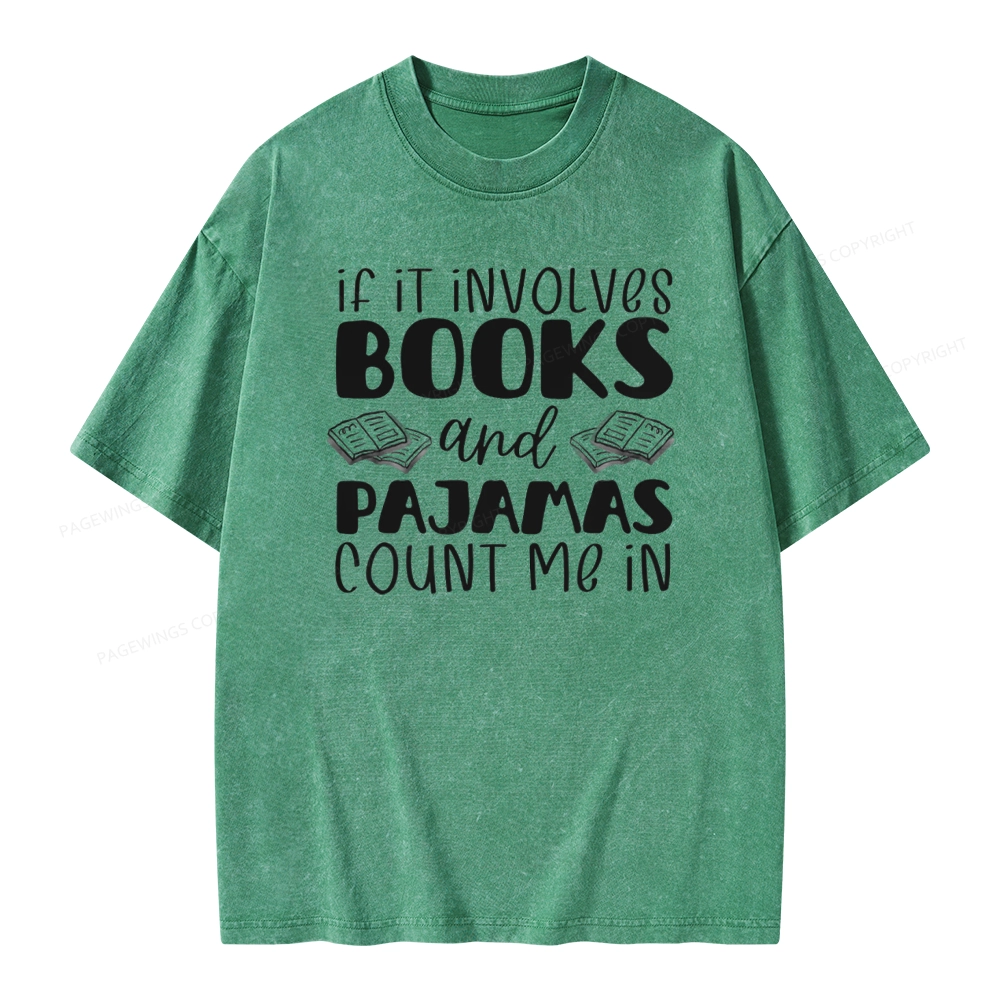 Pagewings Books And Pajamas Unisex Washed T-shirt