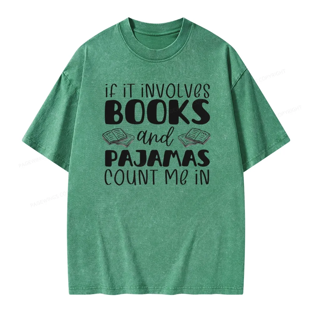 Pagewings Books And Pajamas Unisex Washed T-shirt