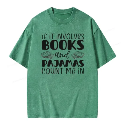 Pagewings Books And Pajamas Unisex Washed T-shirt