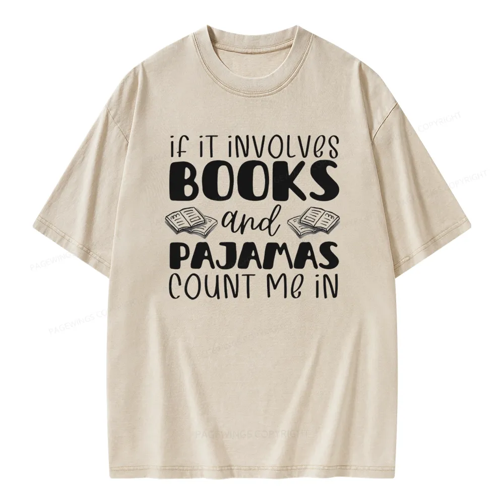 Pagewings Books And Pajamas Unisex Washed T-shirt