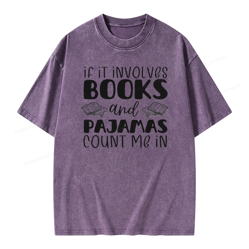 Pagewings Books And Pajamas Unisex Washed T-shirt
