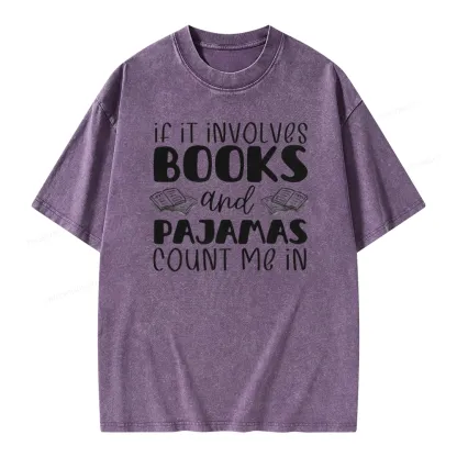 Pagewings Books And Pajamas Unisex Washed T-shirt