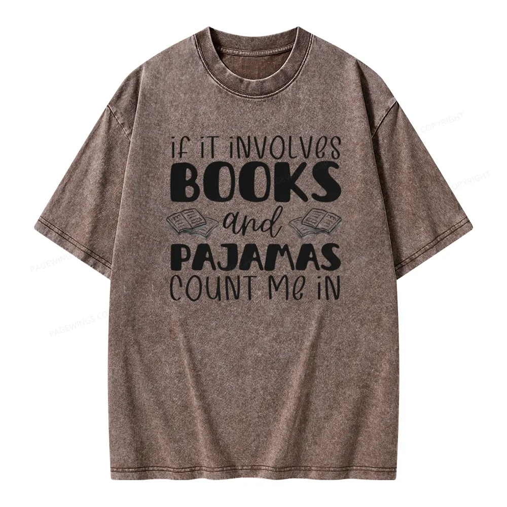 Pagewings Books And Pajamas Unisex Washed T-shirt