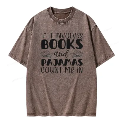 Pagewings Books And Pajamas Unisex Washed T-shirt